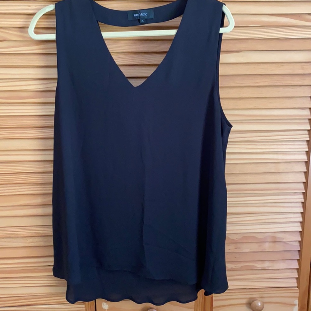 Karen Kane XL back drape black blouse